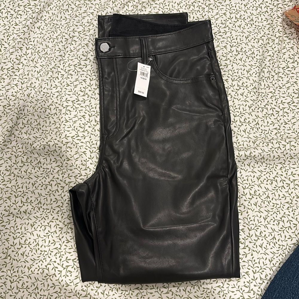NWT GAP BLACK LEATHER PANTS